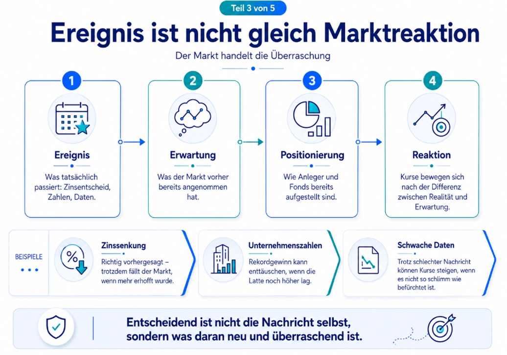 Ereignis &ne; Marktreaktion